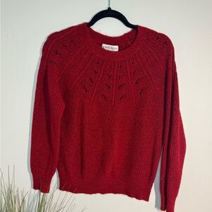 Knox Rose Women's Vibrant Red Crew Neck Sweater